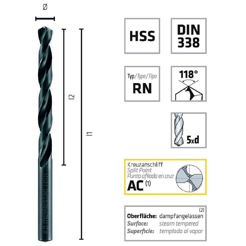 Alpen Maykestag Drill Bit Set 1mm to 13mm 25 Pieces