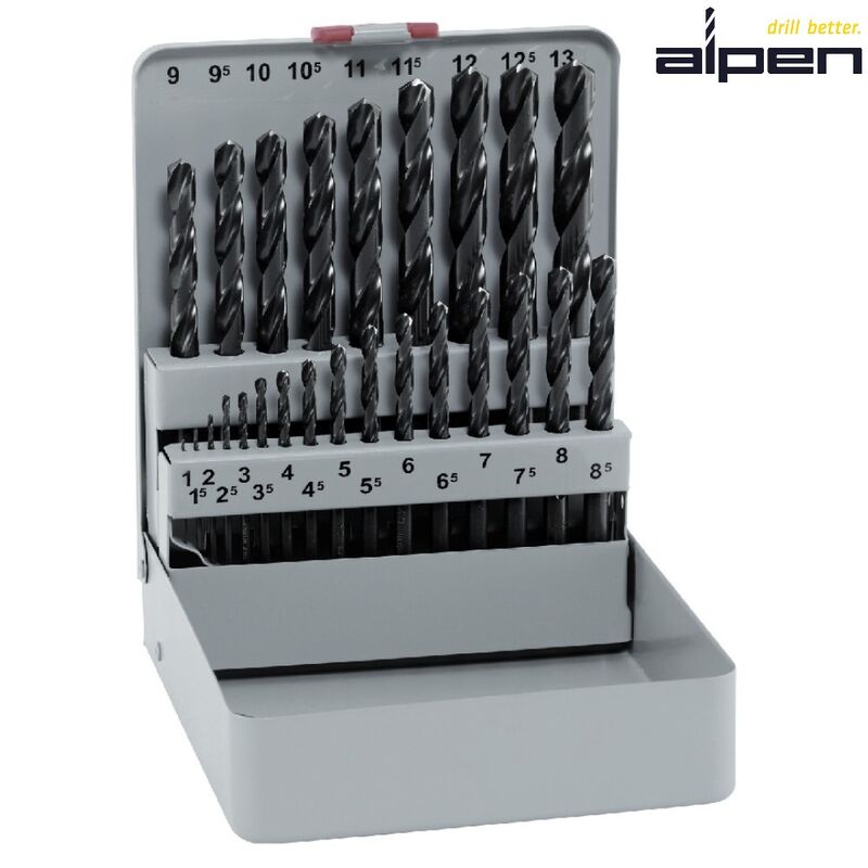 Alpen Maykestag Drill Bit Set 1mm to 13mm 25 Pieces