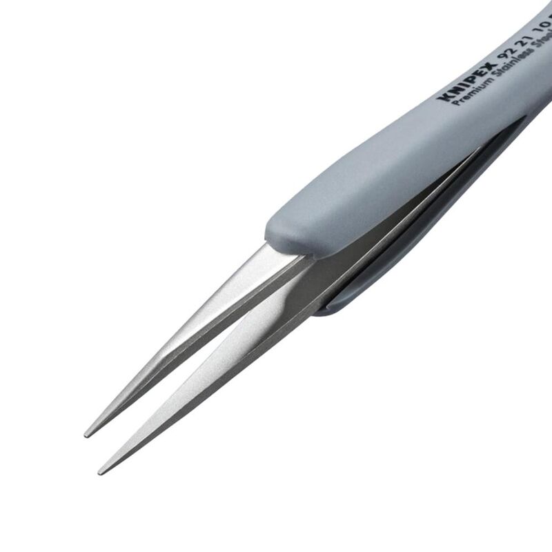 Knipex 922110ESD Precision Tweezers Pointed Tips 123mm ESD Rubber Grips