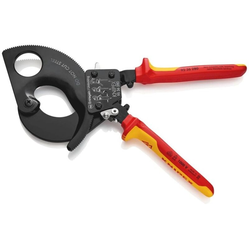 Knipex 9536280 Ratcheting Cable Cutters 280mm Insulated 1000V