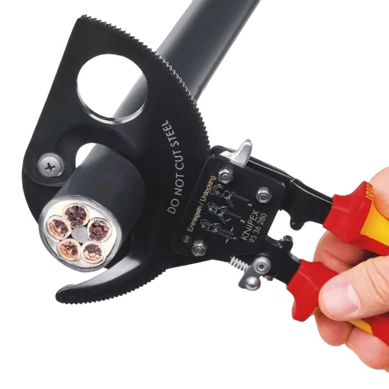 Knipex 9536280 Ratcheting Cable Cutters 280mm Insulated 1000V