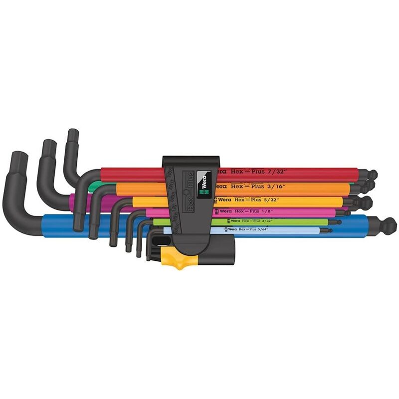 Wera Hex L Key 9 Piece Set Imperial Black Laser Steel 9509