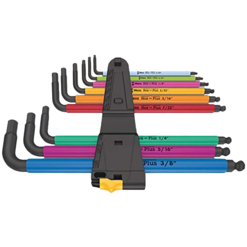 Wera Hex L Key 9 Piece Set Imperial Black Laser Steel 9509