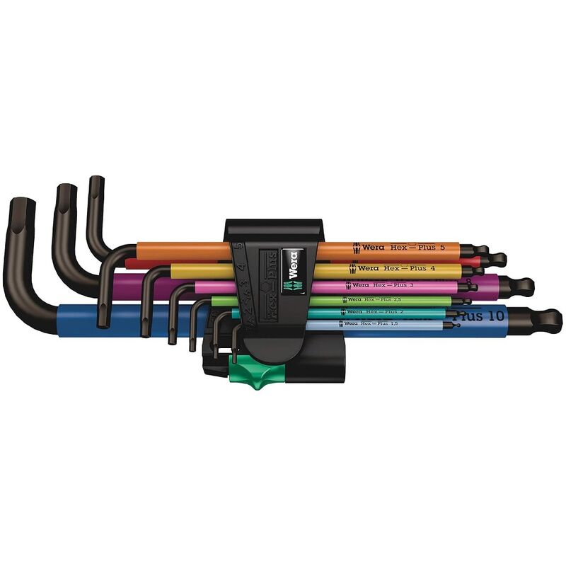 Wera Hex L-Key 9 Piece Set Metric Black Laser Steel 950/9