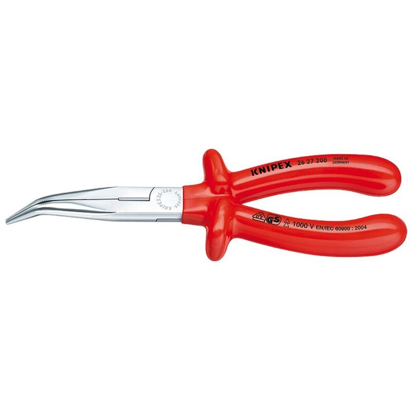 Knipex 2627200 Long Nose Pliers Angled Tips 200mm Insulated 1000V