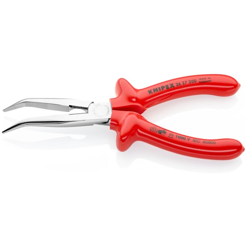 Knipex 2627200 Long Nose Pliers Angled Tips 200mm Insulated 1000V