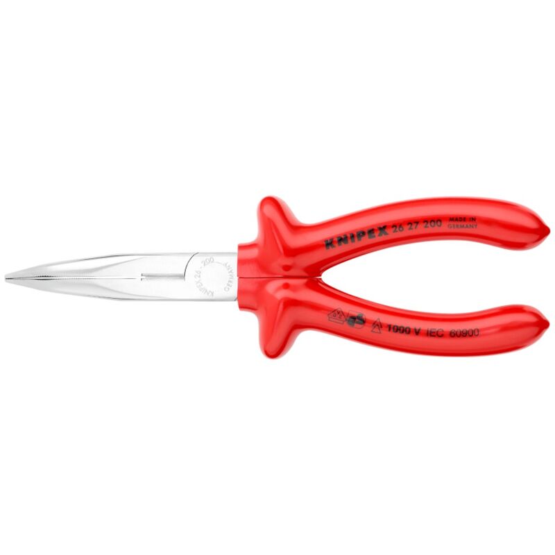 Knipex 2627200 Long Nose Pliers Angled Tips 200mm Insulated 1000V