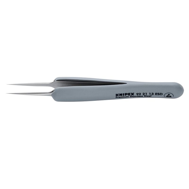 Knipex 922113ESD Precision Tweezers Needle Tips 112mm ESD Rubber Grips