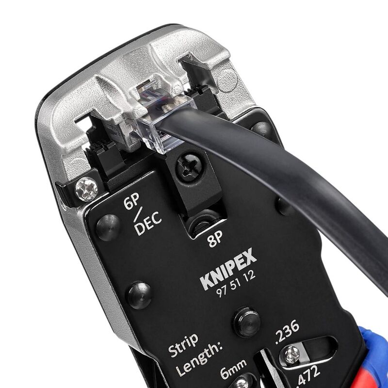 Knipex 975112 Crimping Pliers 200mm For Western Connectors RJ10 RJ1112 RJ45