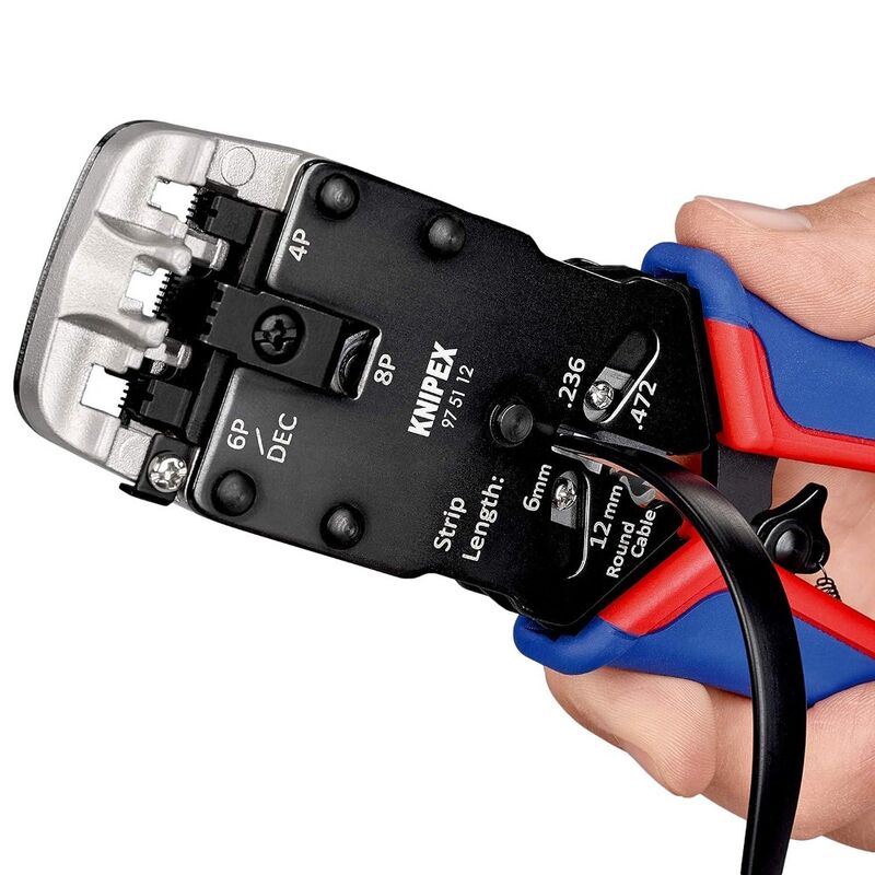 Knipex 975112 Crimping Pliers 200mm For Western Connectors RJ10 RJ1112 RJ45