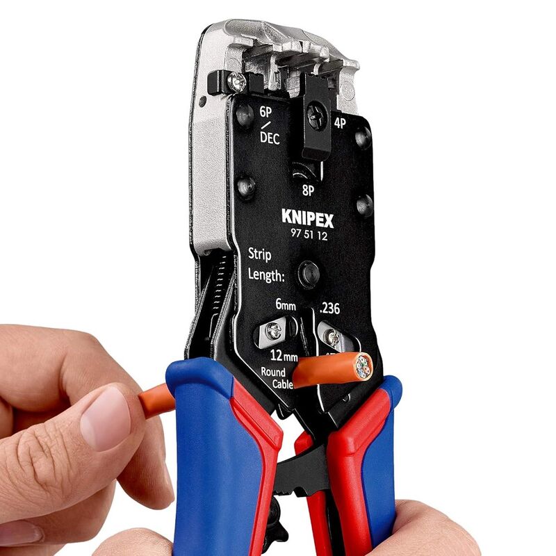 Knipex 975112 Crimping Pliers 200mm For Western Connectors RJ10 RJ1112 RJ45