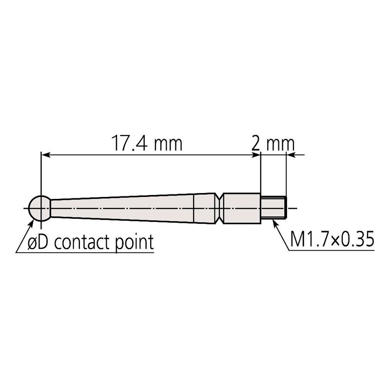 Mitutoyo Dial Test Indicator 2mm Stylus Ruby 21CZA201