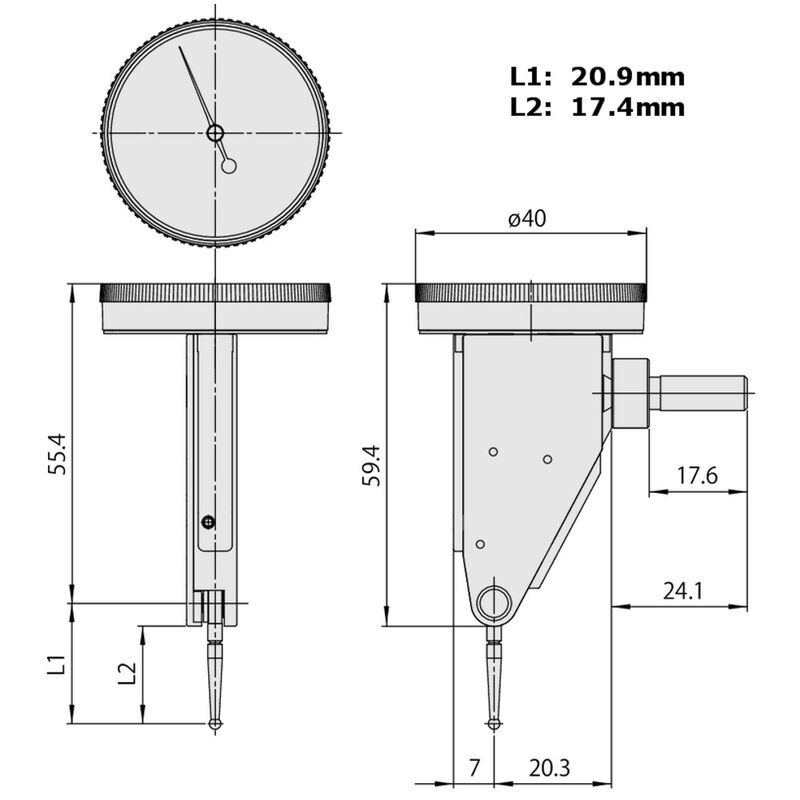 Mitutoyo Dial Test Indicator Metric 08mm Vertical Type 51345410E