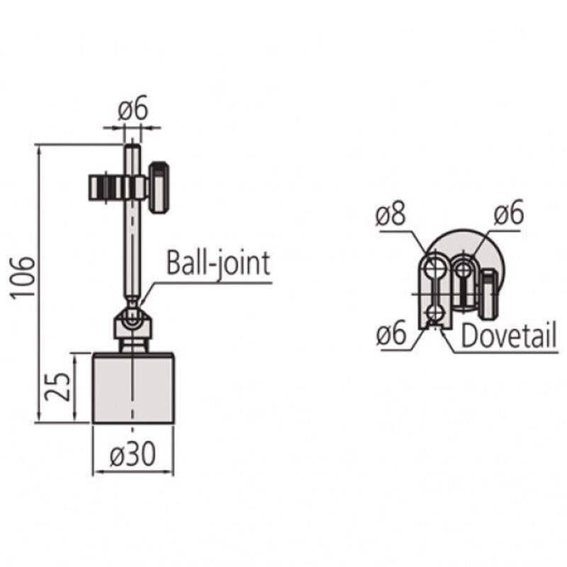 Mitutoyo Dial Test Indicator With Mini Magnetic Stand 51390810E Metric 08mm