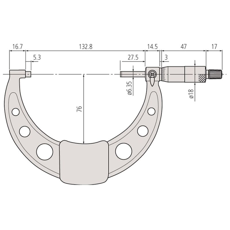 Mitutoyo Outside Micrometer Metric 100mm 125mm 10314110