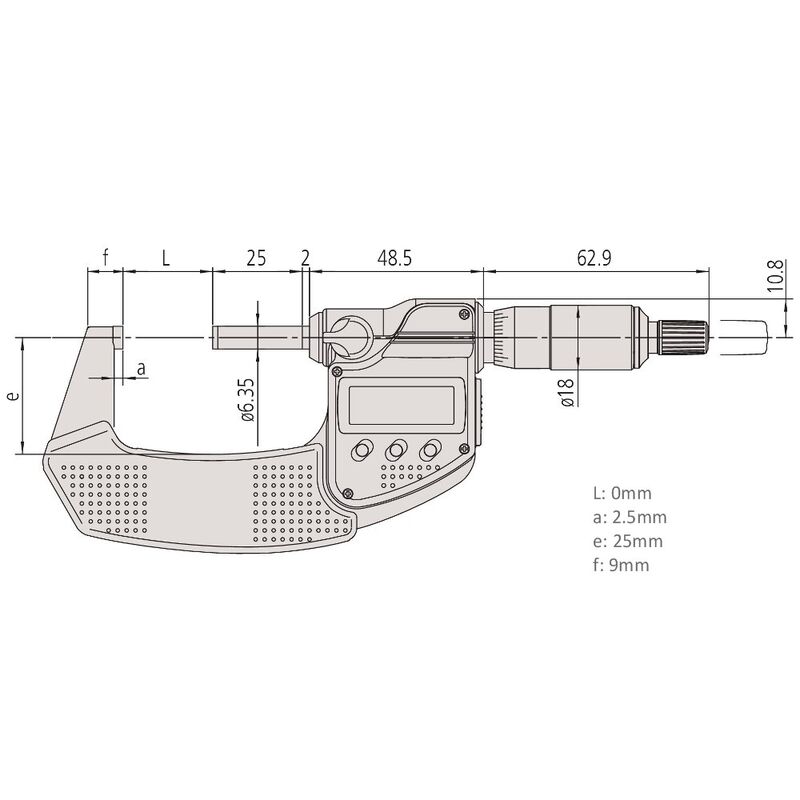 Mitutoyo Waterproof Micrometer Metric 0mm 25mm 29334430