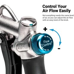 Hazet Air Blow Gun 2 Way Hose Connection Adjustable Flow 9040-4