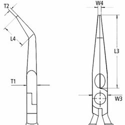 Knipex 2881280 Needle Nose Pliers Angled Tips 280mm Long Reach
