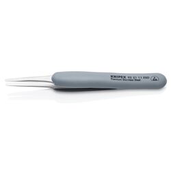 Knipex 922111ESD Precision Tweezers Blunt Tips 123mm ESD Rubber Grips