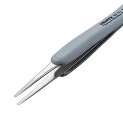 Knipex 922111ESD Precision Tweezers Blunt Tips 123mm ESD Rubber Grips