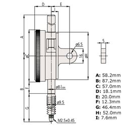 Mitutoyo Dial Indicator Waterproof Metric 20mm 2050A60