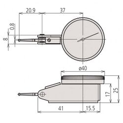 Mitutoyo Dial Test Indicator Metric 08mm Standard Type 51340410E