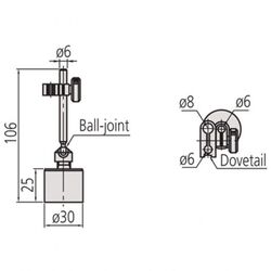 Mitutoyo Dial Test Indicator With Mini Magnetic Stand 51390810E Metric 08mm