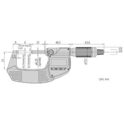 Mitutoyo Digital Micrometer QuantuMike 0mm 25mm 29318040