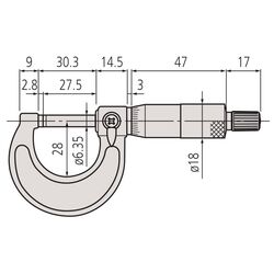 Mitutoyo Outside Micrometer Metric 25mm 103137