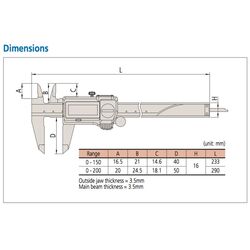 Mitutoyo Vernier Caliper Waterproof IP67 150mm 50075220