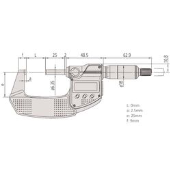 Mitutoyo Waterproof Micrometer Metric 0mm 25mm 29334430